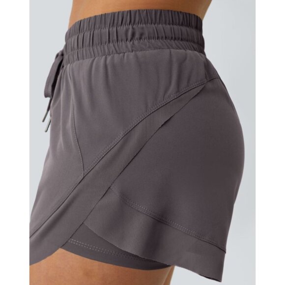 Halara Drawstring Contrast Mesh 2-in-1 Shorts Sz 2XL Womens Blue with Underliner - Picture 3 of 12